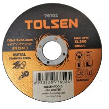 Круг отрезной Tolsen отрезной по металлу/нержавейке 115х1.2*22.2мм (76102)