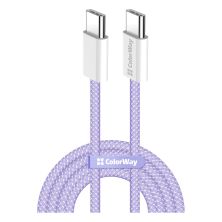 Дата кабель USB-C to USB-C 1.0m 60W 3.0А purple ColorWay (CW-CBPDCC061-PU)