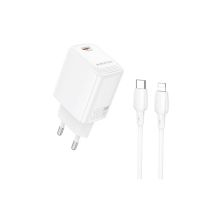 Зарядное устройство BOROFONE BN28 Fuente USB-C PD30W + cable USB-C to Lightning White (6941991120305)