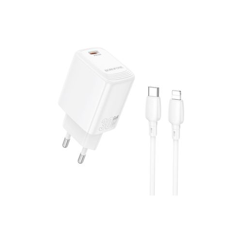 Зарядное устройство BOROFONE BN28 Fuente USB-C PD30W + cable USB-C to Lightning White (6941991120305)