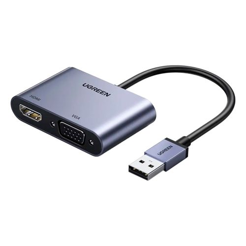 Переходник USB 3.0 to HDMI + VGA CM449 gray Ugreen (20518)
