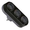 Мережевий розгалужувач EUROELECTRIC X3 16А Black з заземленням (EE-3-16A(black)) - Зображення 1