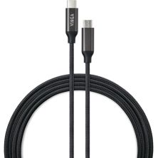 Дата кабель USB Type-C to Type-C 1.0m 100W E-Mark Chip Nylon Vinga (VCPCTC100BK)