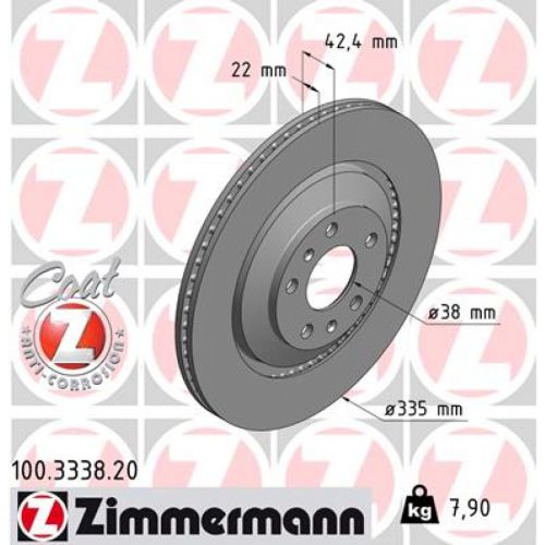 Тормозной диск ZIMMERMANN 100.3338.20