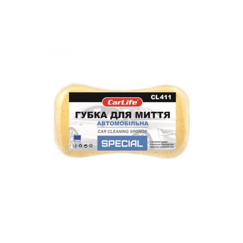 Губка для мытья CarLife SPESIAL с большими порами 220x120x60mm, желтая (CL-411)