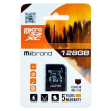 Карта пам'яті Mibrand 128GB microSDXC UHS-I U3 + SD-адаптер (MICDHU3/128GB-A)