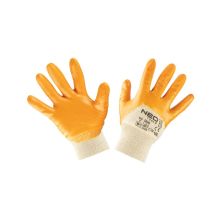 Захисні рукавички Neo Tools нітрилове покриття, бавовна, р.9, жовтий (97-631-9)