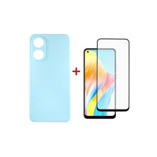 Чехол для мобильного телефона Dengos Kit for OPPO A78 4g case + glass (ice blue) (DG-KM-04)