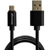 Дата кабель USB 2.0 AM to Micro 5P 1.0m Cu, 2.1A, Black Grand-X (MM-01B) - Зображення 1