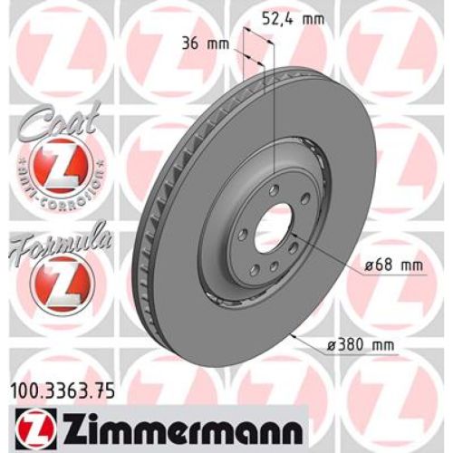 Тормозной диск ZIMMERMANN 100.3363.75