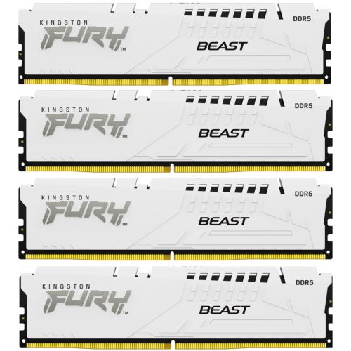 Модуль памяти для компьютера DDR5 128GB (4x32GB) 5600 MHz FURY Beast White Kingston Fury (ex.HyperX) (KF556C40BWK4-128)