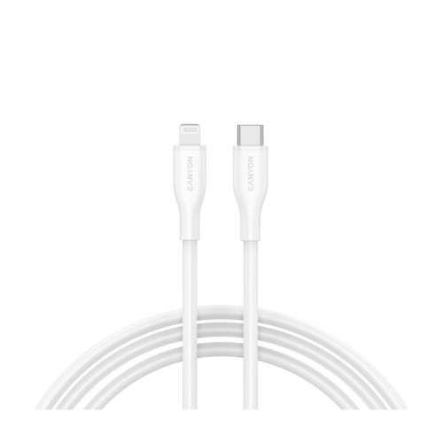 Дата кабель USB-C to Lightning 1.0m CLNM60 C-L 60W MFI Silicon White Canyon (CNS-CLNM60SC10W)