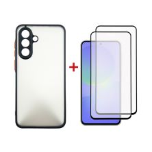 Чохол до мобільного телефона Dengos Samsung Galaxy A36 Matte + glass 2pcs (Black) (DG-CTG2P-15)