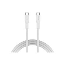 Дата кабель USB-C to USB-C 1.0m OnWire 60CL C-C 60W COLOR Braided 1m White Canyon (CND-CCAP60AB10W)
