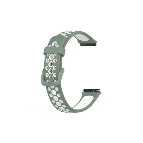 Ремешок для фитнес браслета BeCover Vents Style для Huawei Band 7/Honor Band 7 Green-White (709443)