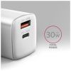 Зарядное устройство AXAGON 1xUSB QC4.0 + 1xUSB-C PD30W PPS white (ACU-PQ30W) - Изображение 2