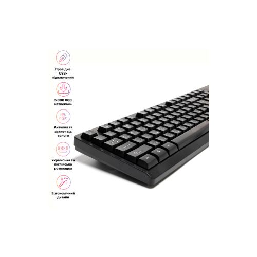 Клавиатура Hölmer K-02OF USB UA Black (K-02OF)