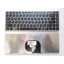 Клавиатура ноутбука Sony VPC-Y чeрная с серебристой рамкой UA (NSK-S8N01/9J.N0U82.N01/148795411)