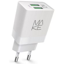 Зарядний пристрій MAKE 12W 2.4A+2.4А White (MCW-221WH)