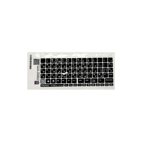 Наклейка на клавиатуру BestKey непрозрачная чорная, 76, серебристый (BKU13SIL/011)