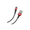 Дата кабель USB 2.0 AM to Lightning 1.0m 2A 18W nylon black+red HOCO (6957531080190) - Зображення 1