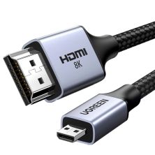 Кабель мультимедийный HDMI M to HDMI micro M 1.0m V2.1 8K60Hz HD164 black Ugreen (15516)