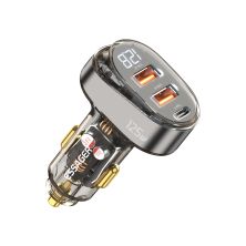 Зарядное устройство Essager 2xUSB + 1xUSB-C 125W QC3.0/PD3.0 Display Car Charger (ECC2AC-FM12-Z)