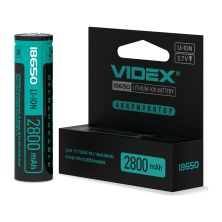 Аккумулятор 18650 2800mAh Li-Ion, protect, color box/1шт Videx (18650-P/2800/1CB)