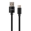 Дата кабель USB 2.0 AM to Type-C 1m nylon black Vinga (VCPDCTCNB1BK) - Изображение 1