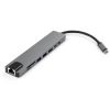 Концентратор Vinga Type-C to 4K HDMI+2*USB3.0+GigabitLAN+SD+PD+USB-C SS aluminium (VCPATC2U3CRLNHIPDGR) - Зображення 1