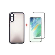 Чехол для мобильного телефона Dengos Kit for Samsung Galaxy S21 FE case + glass (Black) (DG-KM-27)