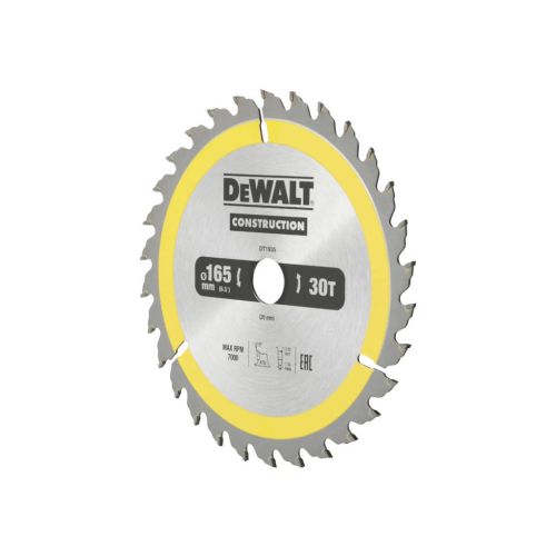 Круг відрізний DeWALT CONSTRUCTION, 165х20 мм, 30z (ATB), 10 гр. (DT1935)