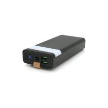 Батарея універсальна XO 20000mAh, PD/20W, QC/22.5W, flashlight, Micro-USB, Type-C, USB-A*2, black (XO-PR129 / 29303)