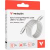 Дата кабель USB-C to USB-C 1.2m Magnetic 60W gray Verbatim (31850) - Изображение 2