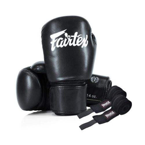 Боксерские перчатки Fairtex BGV27 Black 12 унцій (бинти в комплекті) (BGV27_12oz_Black)