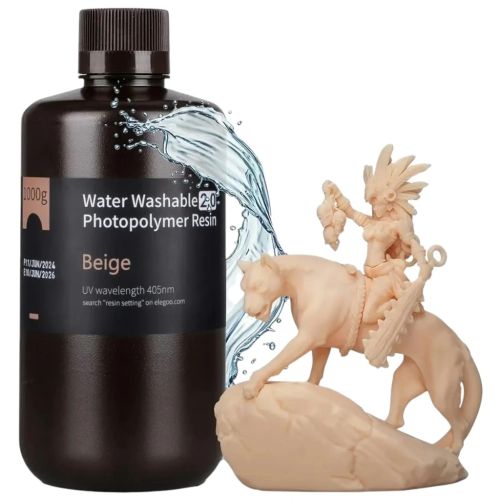 Фотополімерна смола ELEGOO Resin, Water Washable, 2.0 1кг, beige (50.103.0201) Фотополімерна смола ELEGOO Resin, Water Washable, 2.0 1кг, beige (50.103.0201)