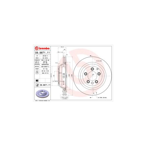 Гальмівний диск Brembo 09.9871.11