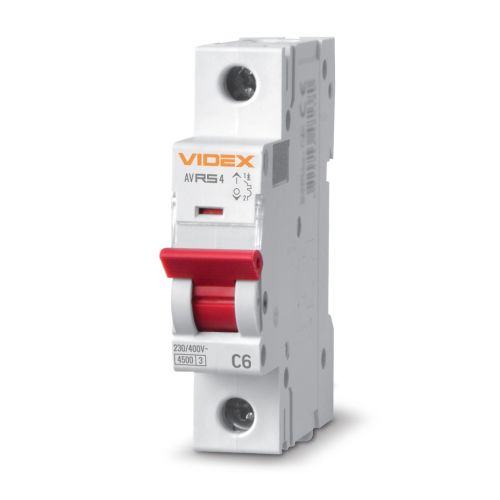 Автоматический выключатель Videx RS4 RESIST 1п 6А 4,5кА С (VF-RS4-AV1C06)
