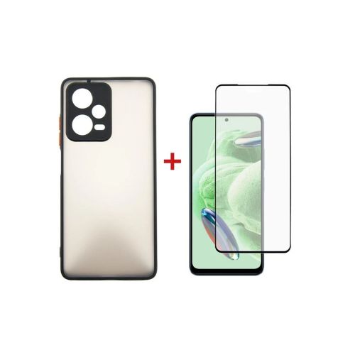 Чехол для мобильного телефона Dengos Kit for Xiaomi Redmi Note 12 Pro 5g case + glass (Black) (DG-KM-30)