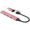 Концентратор Canyon hub DS-02 4in1 USB-A/C Pink (CNS-TDS02P) - Зображення 1