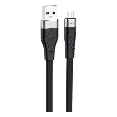 Дата кабель USB 2.0 AM to Micro 5P 1.0m 2.4A silicone X53 black HOCO (6931474738073)