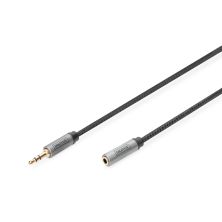 Кабель мультимедийный 3.5mm M to 3.5mm F 3.0m Digitus (DB-510210-030-S)
