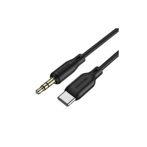 Кабель мультимедийный USB-C to 3.5mm M 1.0m silicone black BOROFONE (6941991101069)