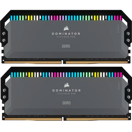 Модуль памяти для компьютера DDR5 64GB (2x32GB) 6000 MHz Dominator Platinum RGB Gray Corsair (CMT64GX5M2B6000Z30)