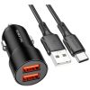 Зарядний пристрій BOROFONE BZ19B charger set (Type-C) 2 x USB Black (6941991101533) - Зображення 1