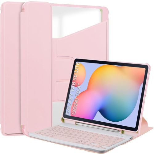 Чехол для планшета BeCover 360° Rotatable + Keyboard Samsung Tab S6 Lite (2024) 10.4 P620/P625/P627 Pink (712591)