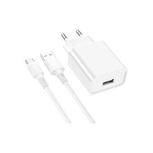 Зарядний пристрій BOROFONE BA74A Aspirer USB + cable USB to USB-C White (6974443388671)
