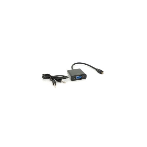 Перехідник micro HDMI M to VGA F + Audio 0.3m 4K/2K black Voltronic (YT-C-mHDMI(M)/VGA(F)+AUX)