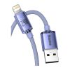 Дата кабель USB 2.0 AM to Lightning 2.0m 2.4A purple Baseus (CAJY000105) - Зображення 1