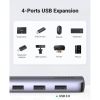 Концентратор Ugreen USB-C to 4xUSB 3.0 + HDMI CM417 gray (20197) - Зображення 3